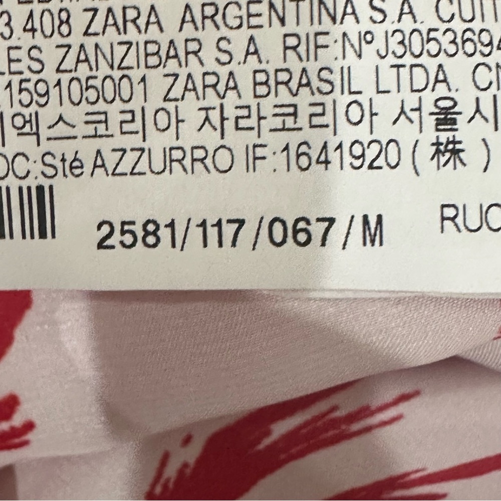 Zara Red Satin Floral Long Sleeve Dress - Picture 7 of 9